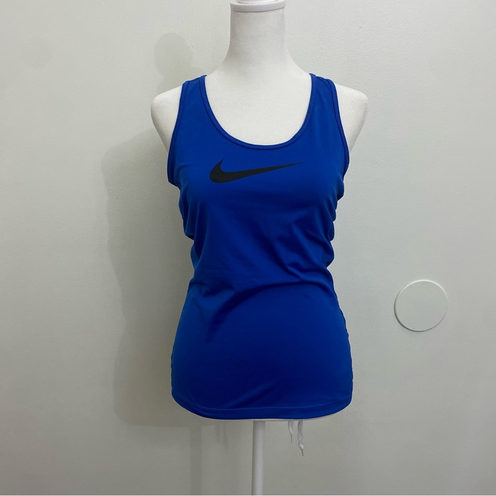 Nike Blue Fitted Tank Top with Racerback